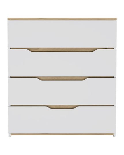 31" Brown and White Four Drawer Standard Chest