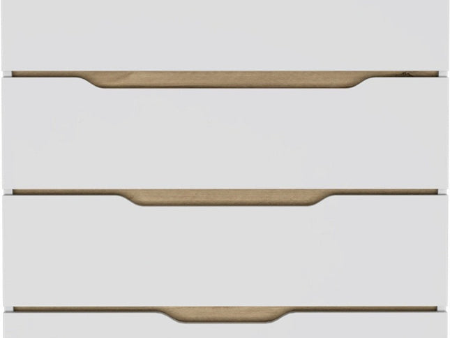 31" Brown and White Four Drawer Standard Chest