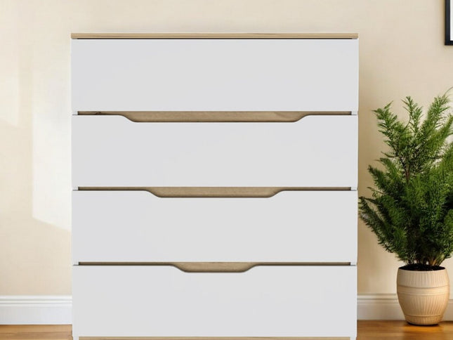 31" Brown and White Four Drawer Standard Chest