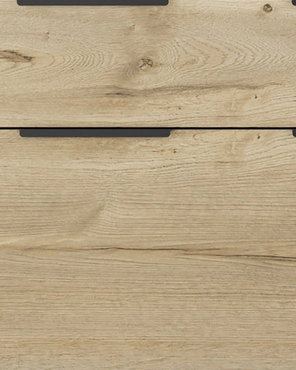 47" Brown and Black Four Drawer Double Dresser