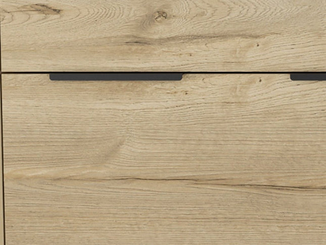 47" Brown and Black Four Drawer Double Dresser