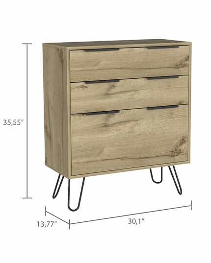 47" Brown and Black Four Drawer Double Dresser