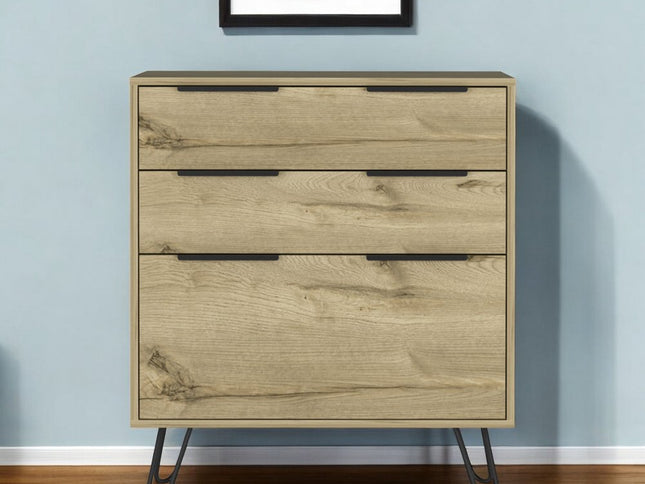 47" Brown and Black Four Drawer Double Dresser