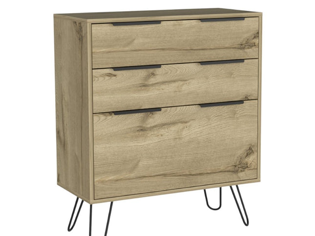 47" Brown and Black Four Drawer Double Dresser