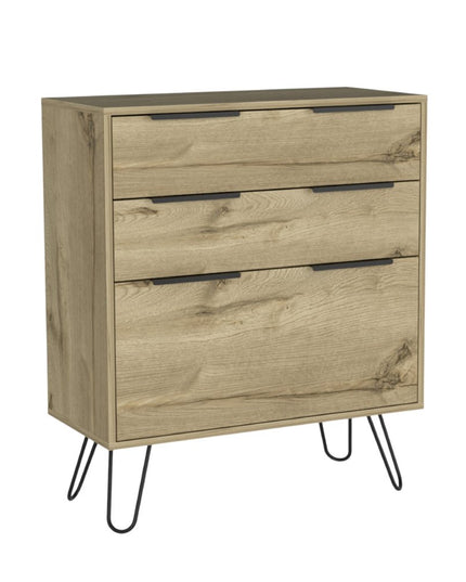 47" Brown and Black Four Drawer Double Dresser