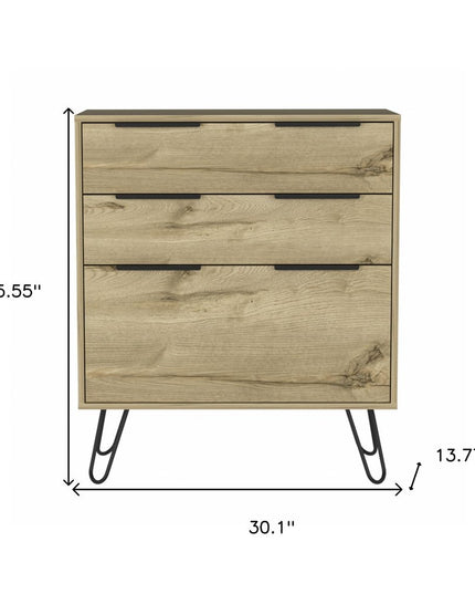 47" Brown and Black Four Drawer Double Dresser