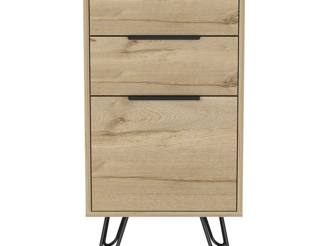 18" Brown and Black Three Drawer Standard Chest