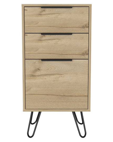 18" Brown and Black Three Drawer Standard Chest