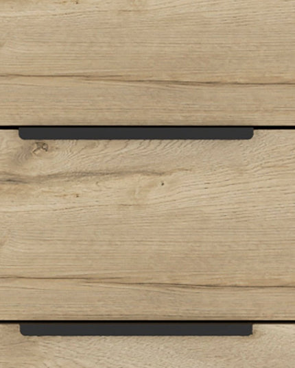 18" Brown and Black Three Drawer Standard Chest