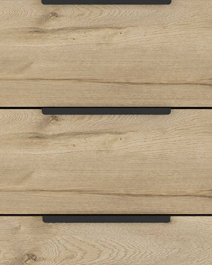 18" Brown and Black Three Drawer Standard Chest