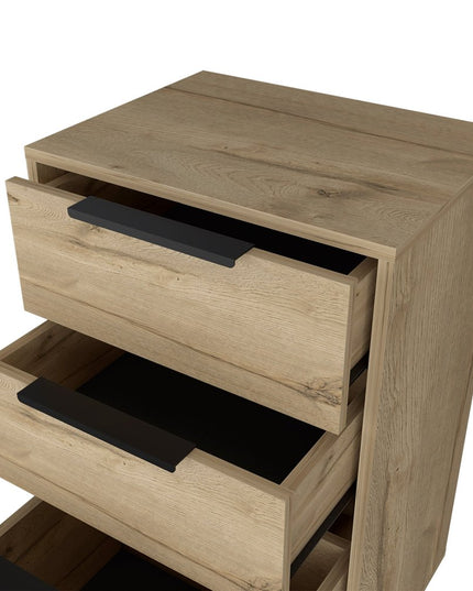 18" Brown and Black Three Drawer Standard Chest