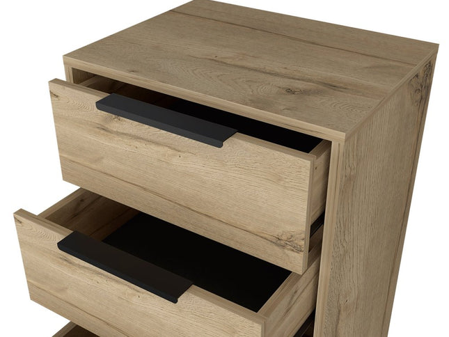 18" Brown and Black Three Drawer Standard Chest