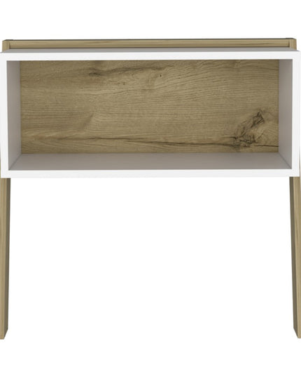 24" White and Oak Faux Wood Nightstand