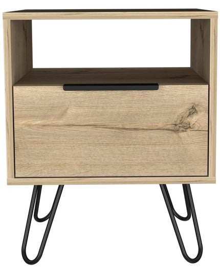 22" Oak Wood One Drawer Nightstand