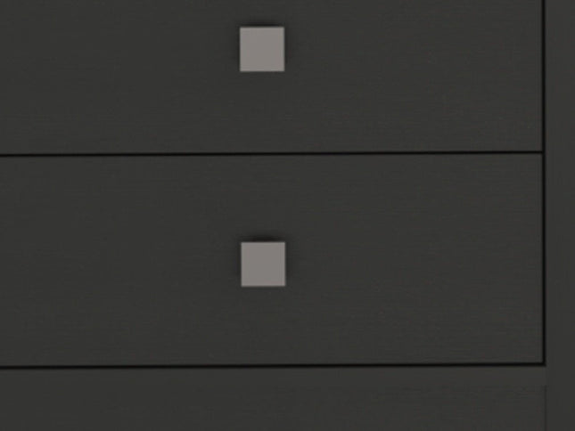 24" Black Wood Two Drawer Nightstand