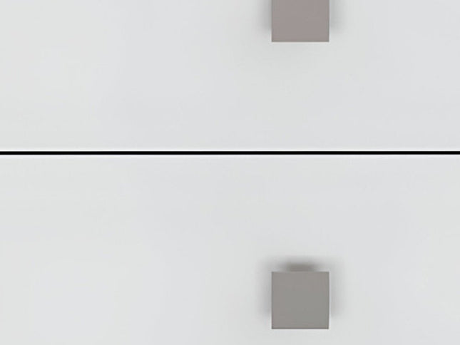 24" White Wood Two Drawer Nightstand