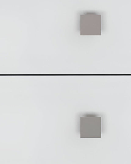 24" White Wood Two Drawer Nightstand