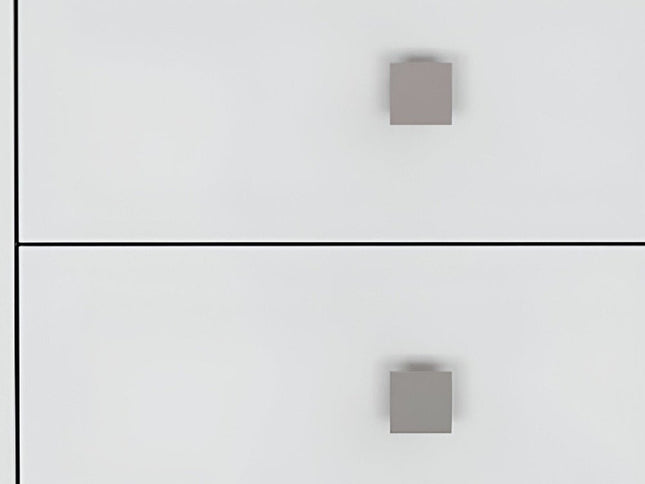 24" White Wood Two Drawer Nightstand