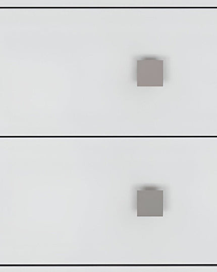 24" White Wood Two Drawer Nightstand