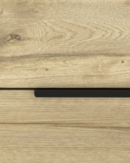 22" Oak Wood Two Drawer Nightstand