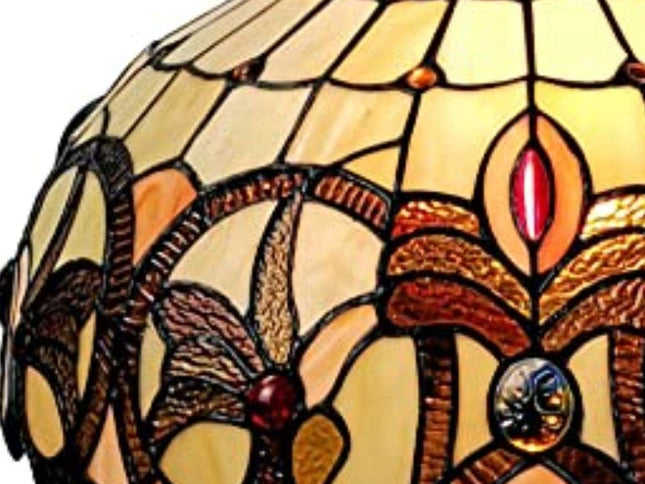 16" Tiffany Style Stained Glass Two Light Glass Dimmable Ceiling Light