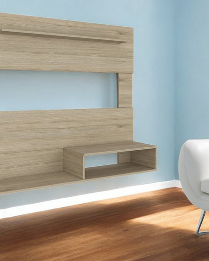 55" Light Pine Open Shelving Entertainment Center