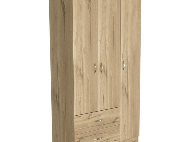 71" Light Oak Manufactured Wood Two Drawer Combo Dresser