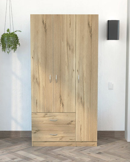 71" Light Oak Manufactured Wood Two Drawer Combo Dresser