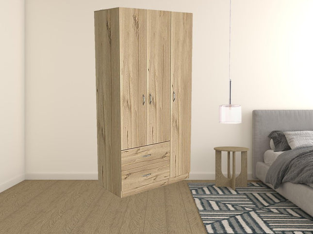 71" Light Oak Manufactured Wood Two Drawer Combo Dresser