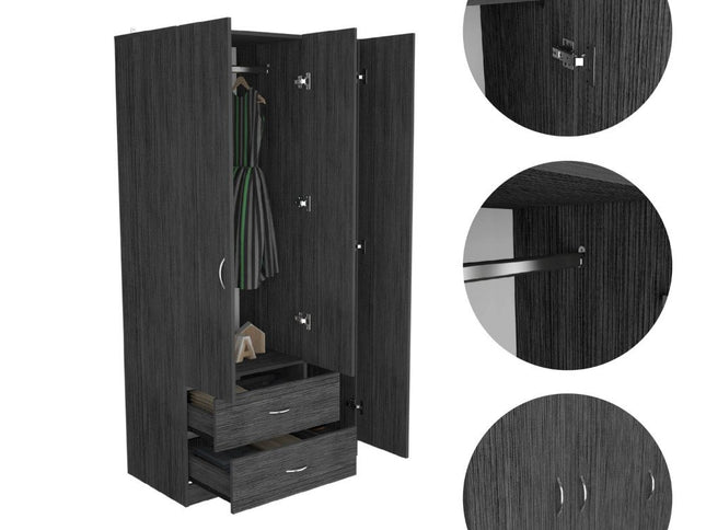 71" Light Oak Manufactured Wood Two Drawer Combo Dresser