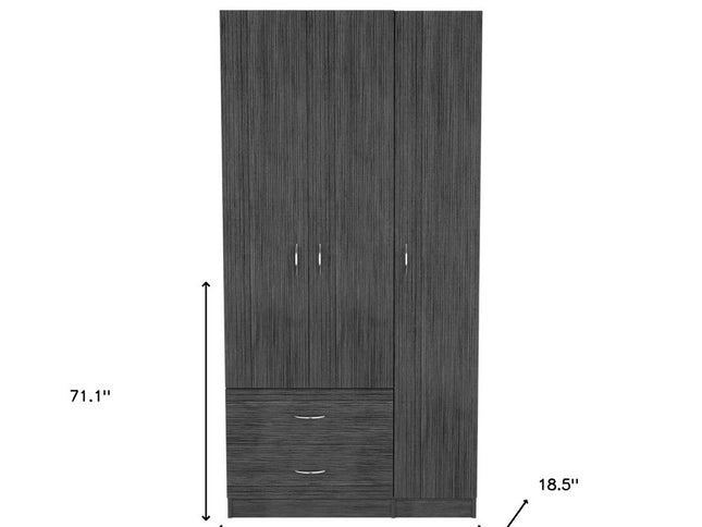 71" Light Oak Manufactured Wood Two Drawer Combo Dresser