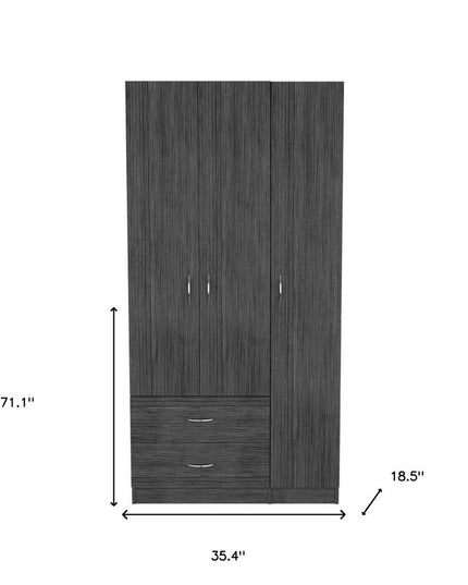 71" Light Oak Manufactured Wood Two Drawer Combo Dresser