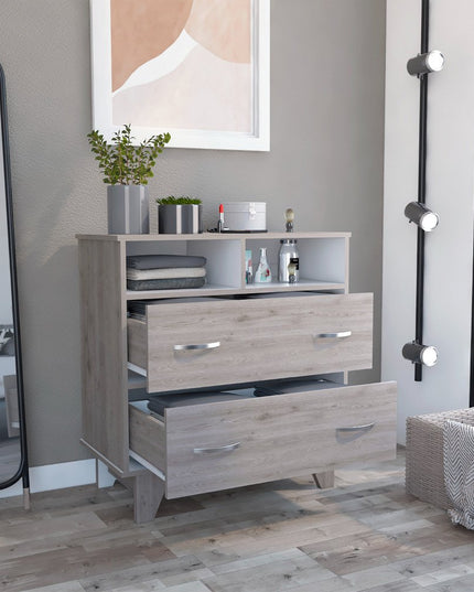 32" Black Manufactured Wood Two Drawer Dresser