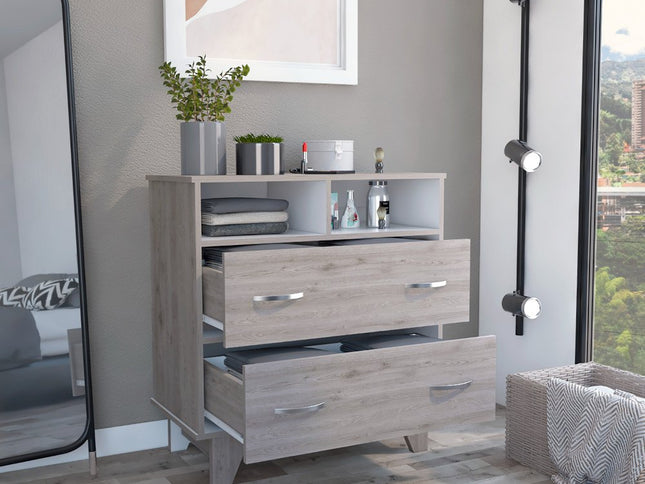 32" Black Manufactured Wood Two Drawer Dresser