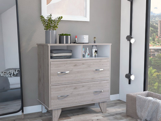 32" Black Manufactured Wood Two Drawer Dresser