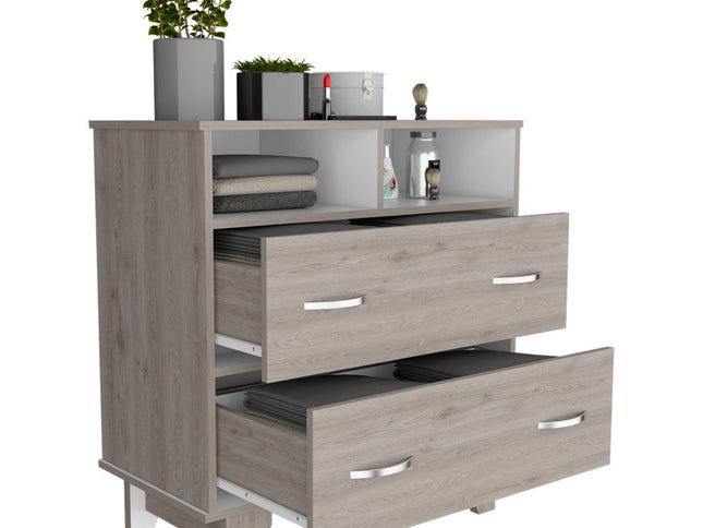 32" Black Manufactured Wood Two Drawer Dresser