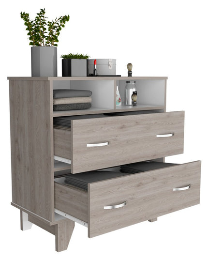 32" Black Manufactured Wood Two Drawer Dresser