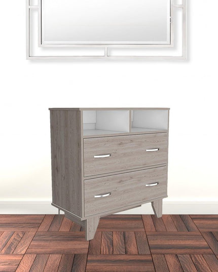 32" Black Manufactured Wood Two Drawer Dresser