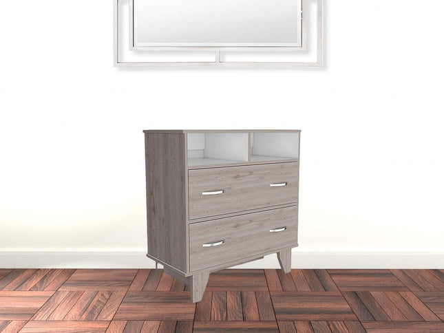 32" Black Manufactured Wood Two Drawer Dresser