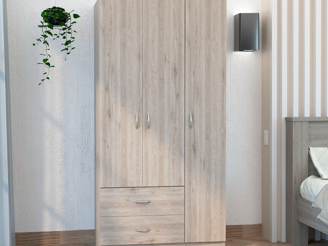 71" Light Oak Manufactured Wood Two Drawer Combo Dresser