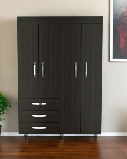 47" Black Three Drawer Combo Dresser