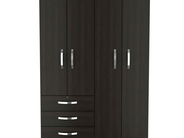 47" Black Three Drawer Combo Dresser