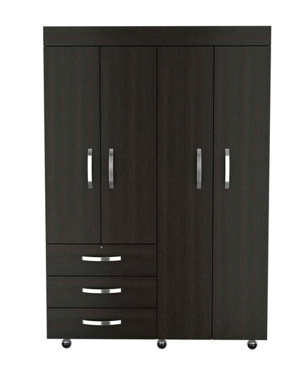 47" Black Three Drawer Combo Dresser