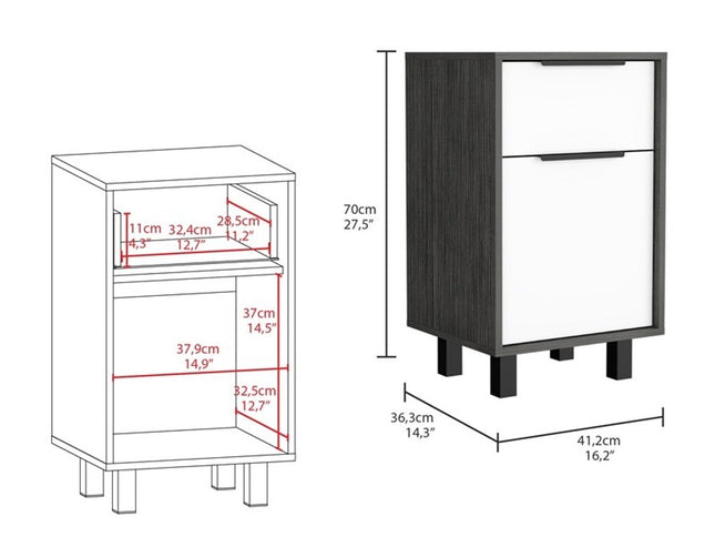 28" Wood One Drawer Nightstand