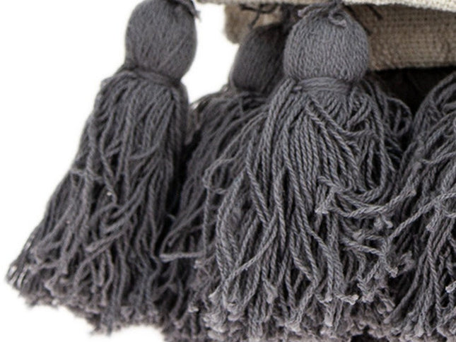 Off White Woven Cotton Solid Color Reversable Throw