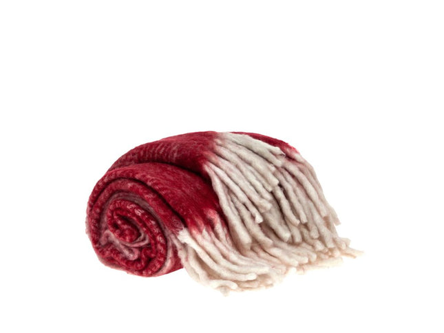 Red Woven Acrylic Solid Color Reversable Throw