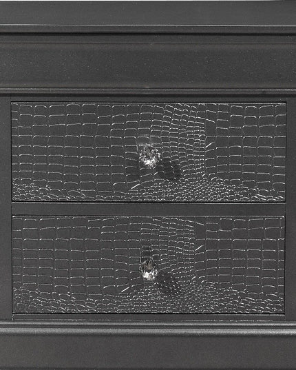 24" Gray Wood Shagreen Two Drawer Nightstand