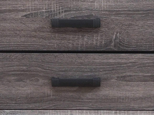 25" Gray Wood Two Drawer Nightstand