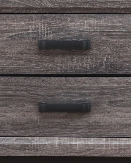 25" Gray Wood Two Drawer Nightstand