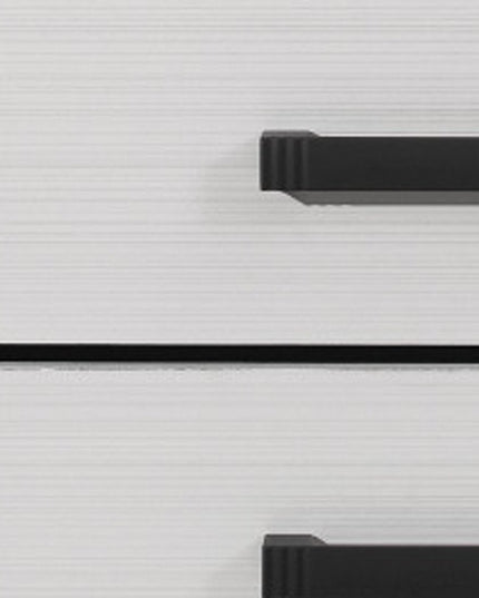 25" White Wood Two Drawer Nightstand